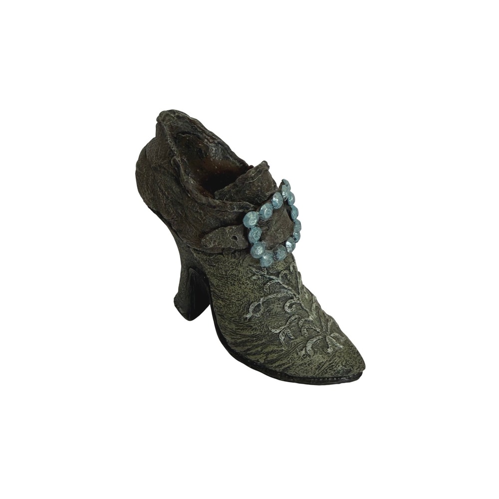 Popular Imports Vintage Victorian Cottagecore Collectible Miniature Shoe Green